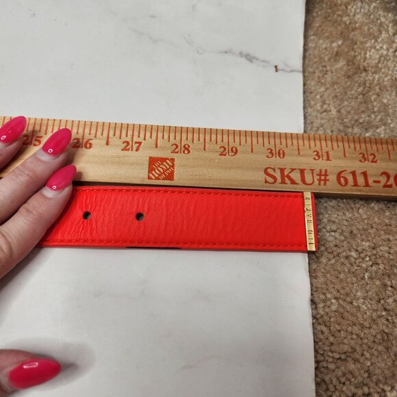 Ted Baker Bright Pink Waist Belt Geniune Leather Gold Colored Hardwear XS - Picture 10 of 10